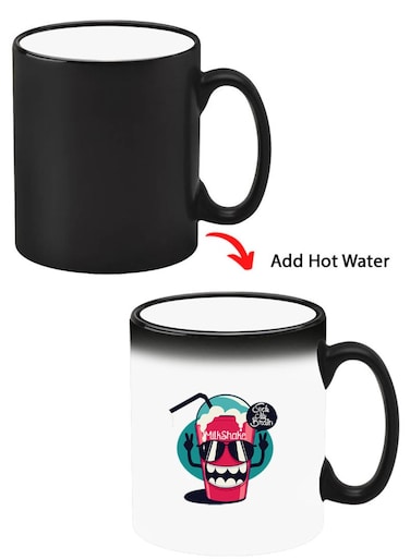 Color Changing Heat Sensitive Ceramic Mug, Image Revealed When HOT Liquid is Added! Brain Milkshake