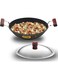 Futura 2.5 Liter Hard Anodised Deep-Fry Pan Kadhai Flat Bottom with Steel Lid, Wooden handles, Induction Compatible Base(ND255), Black