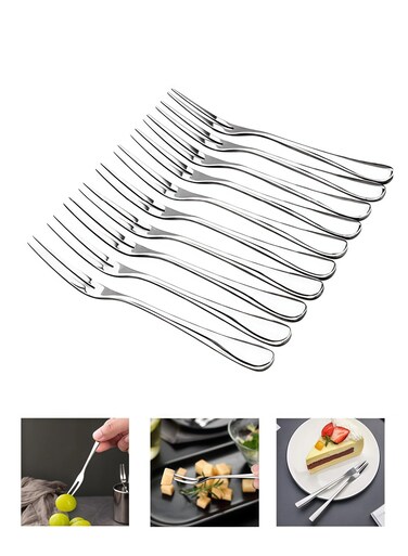 Pcs Stainless Steel Forks, Crab Forks Escargot 2 Prong Tasting Appetizer Portable Salad Fruit for Party Travel, 5 Inches