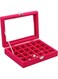 24 Grids Jewelry Ring Display Organizer Box Tray Holder Earrings Storage Case (Roseo, One Size)