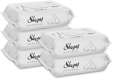 Sleepy Pet Care Grooming Wipes   Bamboo Fibers   Full Body Wipes   Alcohol Free   300 Sheets