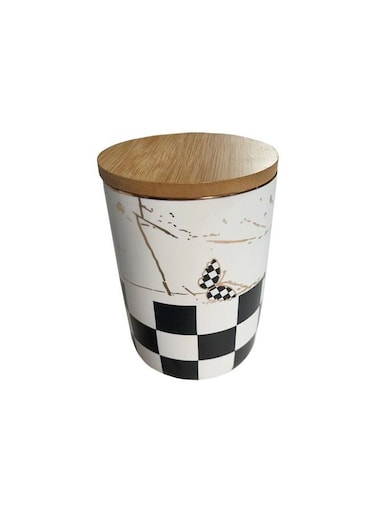 Nordic Minimalist Kitchen Sealed Ceramic Storage Jar Spices Tank Container With Wood Lid Salt Storage Bottle Coffee Tea Caddy