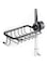 ALMEKAQUZ Faucet Sponge Holder Soap Dishcloth Brush Sink Caddy Drain Rack Aluminum Organizer for Kitchen Bathroom with Hook and Bar (Black)