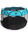 Longkins Pet Dog and Cat House, Octagonal Portable Kennel Puppy Bed House Foldable Pet Tent Fence, Indoor and Outdoor Use, Black &amp; Blue,Small