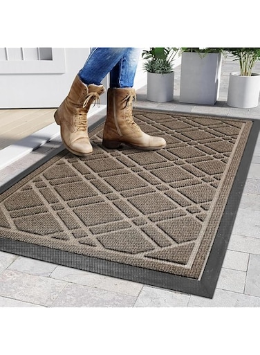 Aputue Door Mat, 45&times;75cm Heavy Duty Rubber Low Profile Doormat, Absorbent Non-Slip Durable Welcome Mat, Waterproof Indoor Outside Mats, Easy Clean Floor Mat for Entrance Home