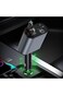 Retractable 4-in-1 Car Charger 60W Fast Adapter with Type-C Cable, Dual USB, Voltage Display