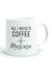 Your Wall All I Need Is Coffee and Mascara Typography Printed Ceramic Coffee Mug 325ml, Perfect Gifting by Spoil Your Wall