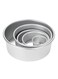 5-Piece Cake Mould With Removable Bottom Silver 6.4x4 , 11.2x4.5 , 14x4.5 , 16.3x7.5 , 21.8x8cm