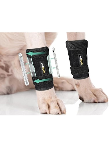 Lyderpet Dog Brace Front Leg Wrist Support, Canine Dog Carpal Brace Splint, Prevents Injuries and Sprains, Protects Carpus Joint Wounds Heals, Helps with Loss of Stability Caused by Arthritis