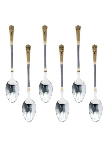 Stainless Steel Creative Tableware Dessert Spoons, Stirring, Mixing, Sugar, Stir, Ice Cream, Cake,Set Of 6