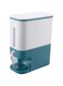 HALAMODO Rice Storage Automatic Box/Container - Large Sealed Kitchen Grain &amp; Rice Dispenser with Lid, 12KG, Moisture-proof Sealed Cereal Food Box Grain Bin Rice Container (Blue)