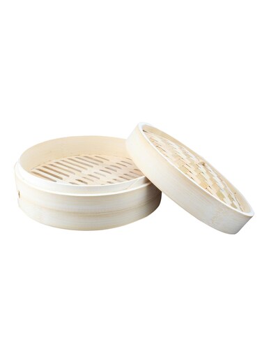 Art 20cm Bamboo Steamer, 1-Tier Organic Handmade Bamboo Steam Basket with Lid