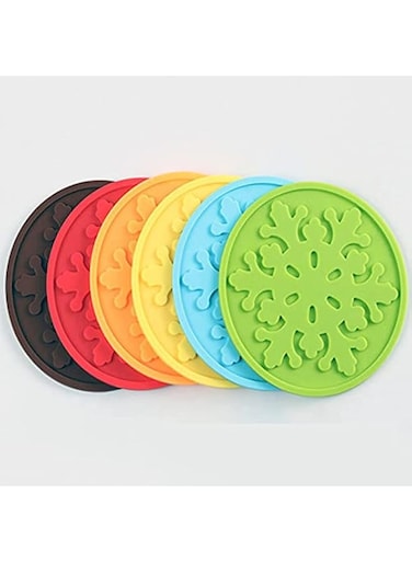 Luckin-KK 6 sets of silicone insulation triangle pad - hot pot shelf table insulation pad - food grade safety anti slip heat resistant pad - modern kitchen pots and pans insulation pad, six colors