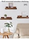 3-Piece Wall-Mounted Wooden Shelving/Wooden Storage Rack Brown 32 x 10 x 7 Centimeter