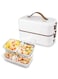 2-Layer Self Cooking Electric Steamer Lunch Bento Box Mini Warmer Rice Cooker for Adult Kids Home Office School Travel Cook Raw Food