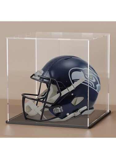 BPA Acrylic Display Case, 12x12x12 Inch Cube Acrylic Boxes for Display, Clear Display Cases with Matte Black Base and Lid for Collectibles and Figures