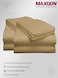 MAXQON Fitted Bed Sheet +2Pcs Pillow Covers, Queen Size 150x200+20cm, Color Beige