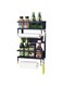 MIXDE Magnetic Fridge Organizer Spice Rack with Paper Towel Holder ，freshness protection package Holder，Foldable Design Space Saving Organizer Black Shelf on Refrigerator(Black-Large)