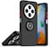 Case for Xiaomi Redmi 14C Case Cover Metal Ring Holder Grip Kickstand Car Magnetic Mount Shockproof Matte Hard Back Bumper Case for Xiaomi Redmi 14C 2024 (Black)