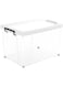 Clear Plastic Storage Box, 38L Large Capacity Transparent Container Box Storage with Wheels and Lockable Lid, Storage Organizer for Dolls, Books, Clothes and Blankets (70#, 38L)
