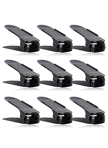 Other Set Of 9Pcs Shoe Slots Organizer Display Rack Space Saver Shoe Rack Holder, Black