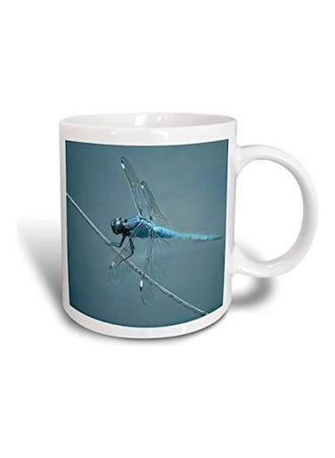 Dragon Fly Printed Mug White/Blue