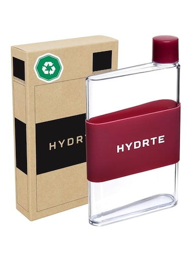 Hydrte Flat Water Bottle 13 oz, Leak Proof and Slim Water Bottle Design,The Purse Water Bottle, Cute Water Bottle made for Women and Men, BPA Free Square Water Bottle