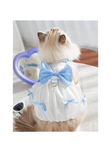 Dog Princess Dress,Pet Christmas Holiday Wedding Princess Dress Costume Outfits for Extra Dogs Girl,Soft Summer Dog Clothes Vest Dog Apparel (Blue, XXL)