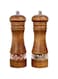 DELFINO Pepper Grinder, Wood Salt and Pepper Grinder Mills Sets, Classic Manual Salt Grinder Refillable Pepper Mill Sets with Acrylic Visible Window Adjustable Ceramic Grinding Rotor 6.5inch 2 Pack