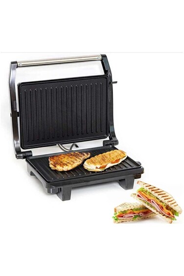 Contact Grill Maker &ndash; Non-Stick Panini Press with Cool Touch, SS Body, Indicator Lights &amp; Safety