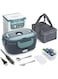 80W Electric Lunch Box, 3 in 1 Portable Food Warmer 12/24/110-230V Leakproof Thermal Lunch Box for Car/Truck/Office with SS Fork and Spoon and Bag