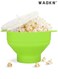 Popcorn Maker, Microwave Silicone Popcorn Popper with Lid and Handles Hot Air Big Size Collapsible Bowl BPA Free Dishwasher Safe Green High Temperature Resistance for Home, Party, See Movie