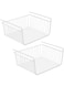AKDC Household Metal Under Shelf Hanging Storage Bin Basket with Open Front for Organizing Kitchen Cabinets, Cupboards, Pantries, Shelves - Large Pack of 2 (Black) (White)