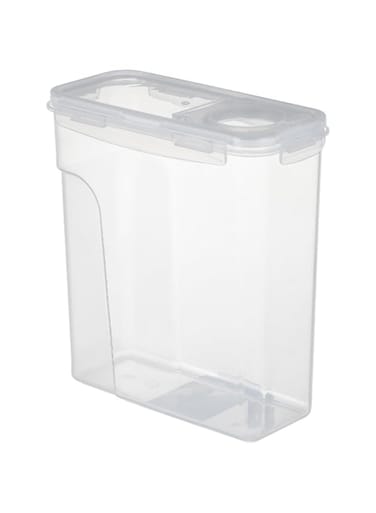 TOMVAES Cereal Storage Container, Airtight Plastic Kitchen Food Storage Organizer, White Clear Seal Pot With Lid, Sugar Nut Snack Rice Coarse Cereals Multifunctional Holding Bin, 4L