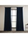 HPD Half Price Drapes Faux Linen Room Darkening Curtains - 84 Inches Long Luxury Linen Curtains for Bedroom &amp; Living Room (1 Panel), 50W X 84L, Nightfall Navy