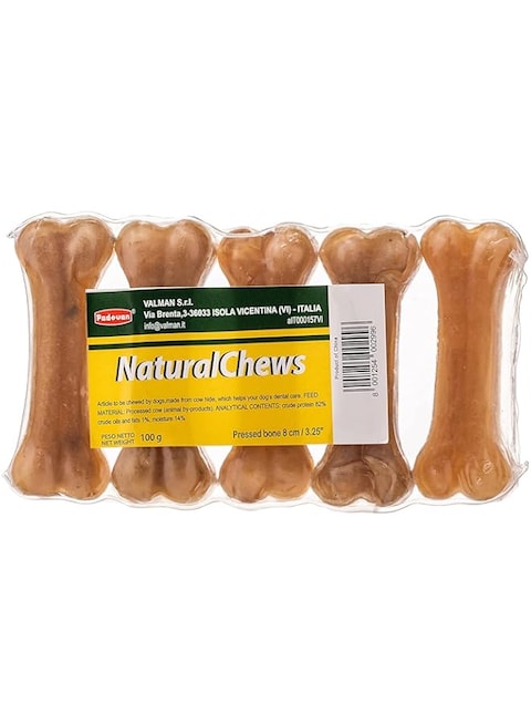 Padovan Natural Chew Bone Dog Treats, 8 cm, Pack of 5