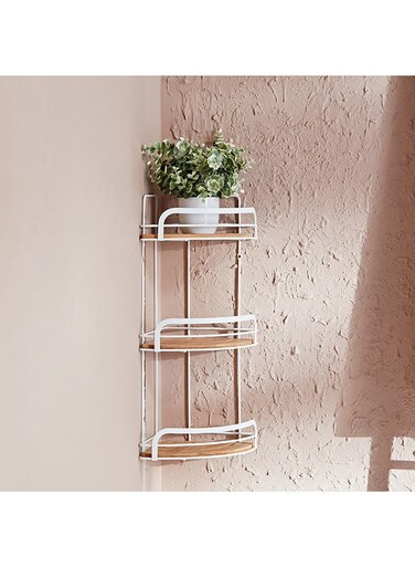 Box Eco 3-Tier Bamboo Corner Rack 21 x 49 x 21 cm