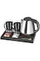 Hotel Kettle Set with 2 Ceramic Cups and Base &ndash; 1200ml 1350W Fast Heating Electric Kettle