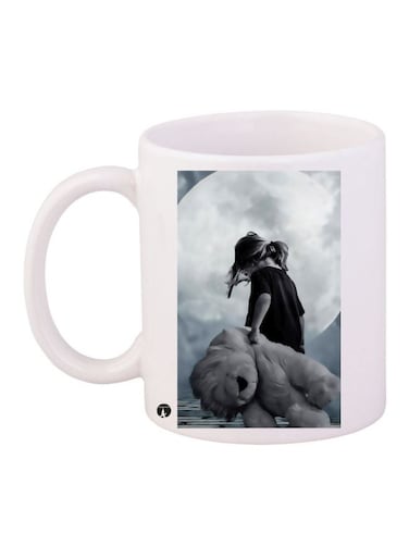 Abstract Printed Coffee Mug White/Grey/Black