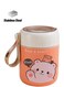 Bear Vacuum Insulated Food Jar- Leak-Proof Portable Food Bowl, Stainless Steel with Foldable Spoon, Kids Food Jar for School Office Picnic Travel (450ml) (Pink)