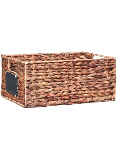 Homesmiths Water Hyacinth Bin With Handle, Small, Mocha Brown