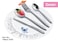 Dessini stainless steel cutlery set with black leather box 2525 silver - 148 Pieces