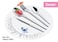 Dessini stainless steel cutlery set with black leather box 5005 silver - 148 Pieces