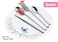 Dessini stainless steel cutlery set with black leather box 5555 silver - 148 Pieces