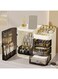 East Makeup Organizer Portable Dustproof And Waterproof Cosmetic Storage Drawers Box For Women, 30 x 20 x 24 cm, Cream/Transparent Black