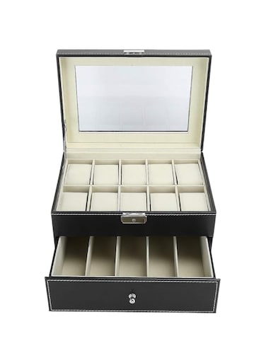 Zouminyy Watch Glasses Box Black Birthday Presents Glasses Storage Box, Watch Box, for Sunglasses Men Women Ring Travel