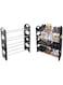 Dubai Gallery 4 Layer Stackable Shoe Rack Holds 12 Pairs Shoes Set Of 2 Pcs Black