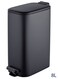 East 8L Steel Trash Can with Soft Close Lid and Fingerprint-Resistant Surface for Kitchen, Bathroom, Black Matte, 15 x 28 x 34.9 cm