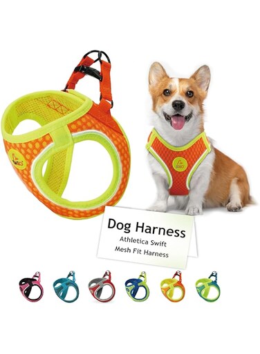 Doco DCA308XS Athletica Quick Fit V Mesh Dog Harness, Extra Small, Orange