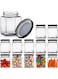 Square Glass Jar with Black Airtight Lids, Kitchen Food Storage Containers 6oz/180ml Small Glass Canisters Jars for Jam, Spices, Honey, Jelly, Pudding, Dessert, Herbs Storage (Pack of 12)